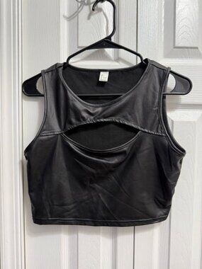 Faux Leather Crop Top